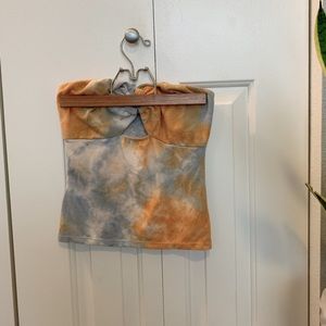 Tie dye strapless top!